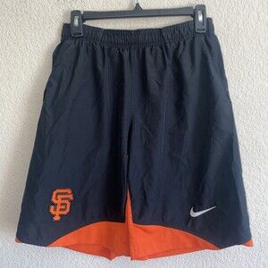 Nike MLB baseball San Francisco Giants shorts Men Small Black Orange Athletic